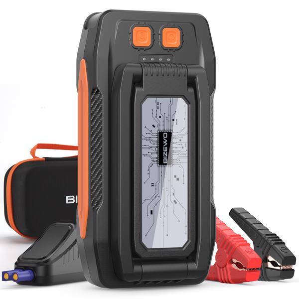 BIZEWO Car Jump Starter Battery Pack, 4000A Peak Car Battery Starter, Portable, For Up To 8.0L Gasoline Or 6.5L Diesel Engine,