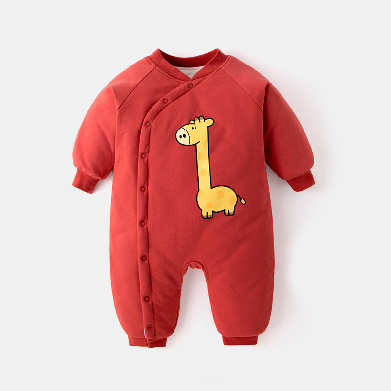 Cotton Padded Jumpsuit For Newborns To Go Out