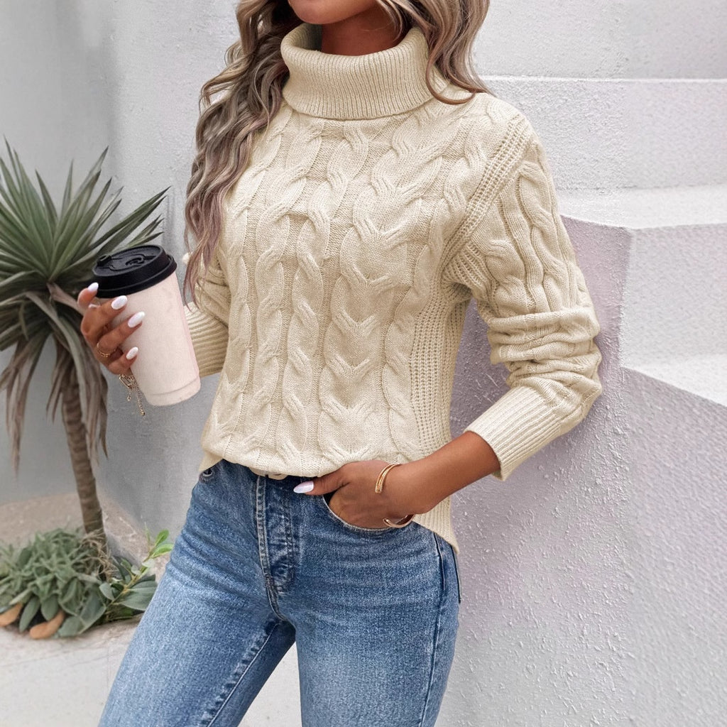 Women's Cable-knit Turtleneck Sweater