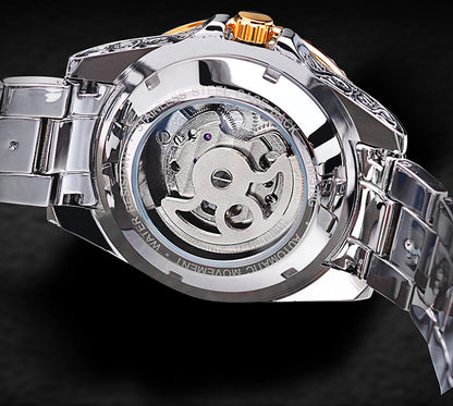 Forsining Skeleton Carved Tourbillon Mechanical Luxury Men's Wristwatch