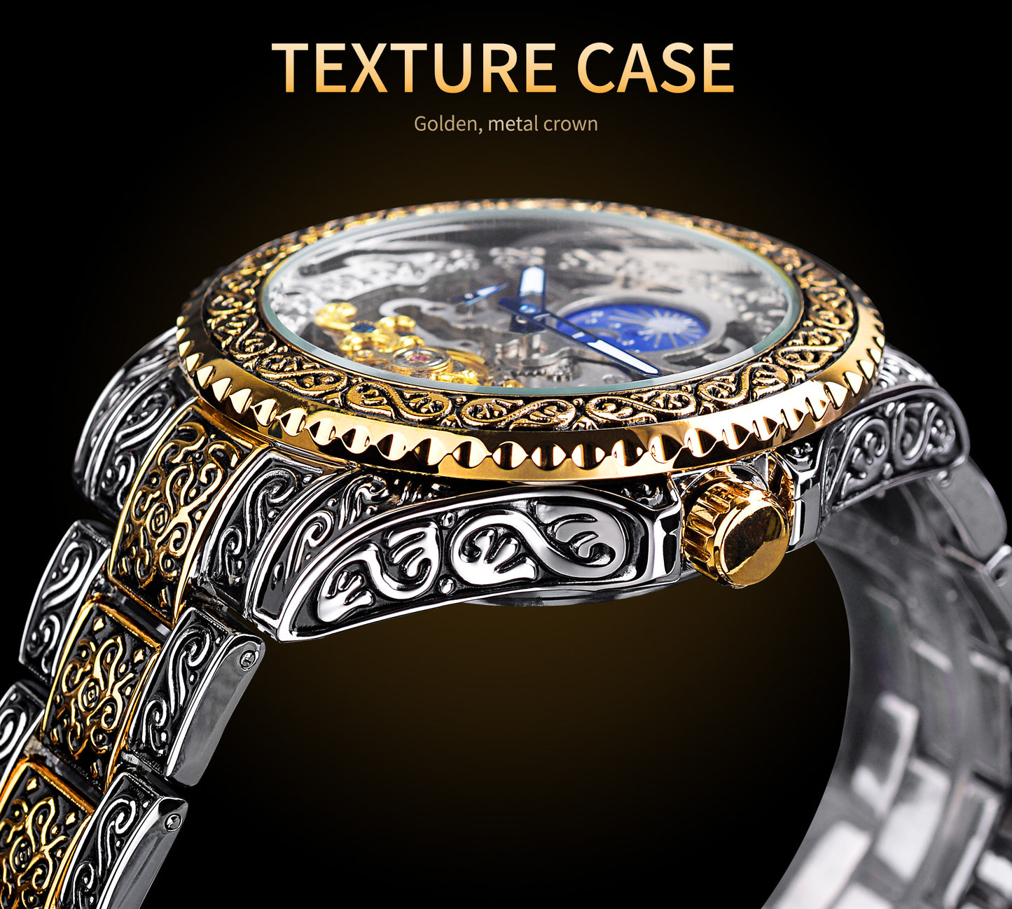 Forsining Skeleton Carved Tourbillon Mechanical Luxury Men's Wristwatch