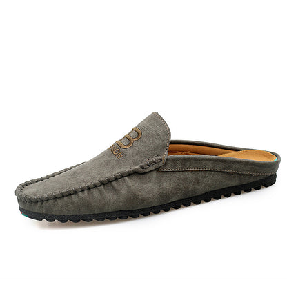 Men Leather Mules Casual Shoes Slipper Fashion