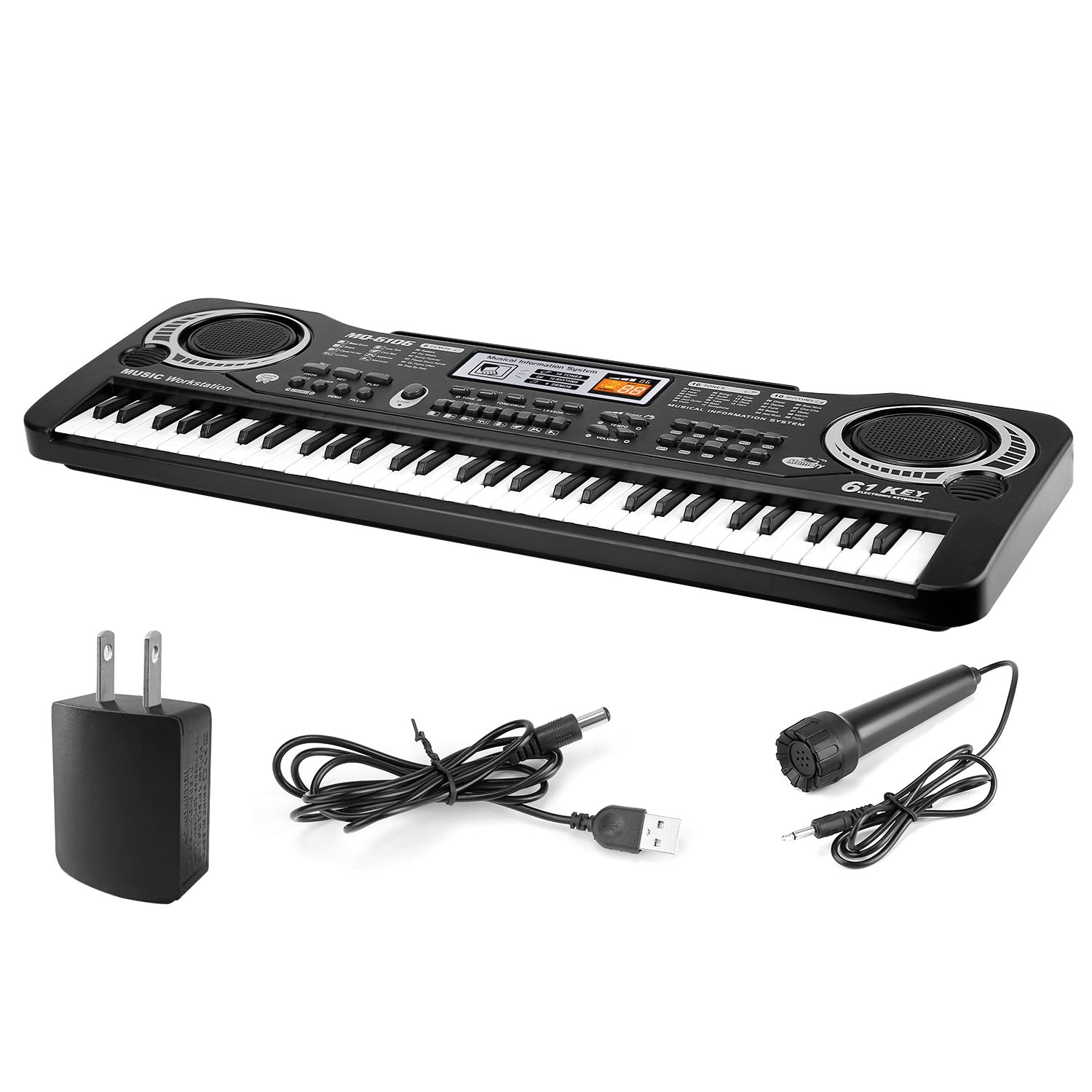 61 Keys Digital Music Electronic Keyboard Electric Piano Musical Instrument Kids Learning Keyboard With Microphone For Beginners Kids Girls Boys Adults