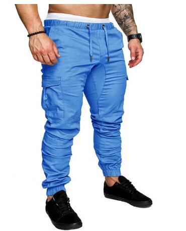 Men Casual Joggers Pants Solid Thin Cargo Sweatpants Male Multi-pocket Trousers New Mens Sportswear Hip Hop Harem Pencil Pants