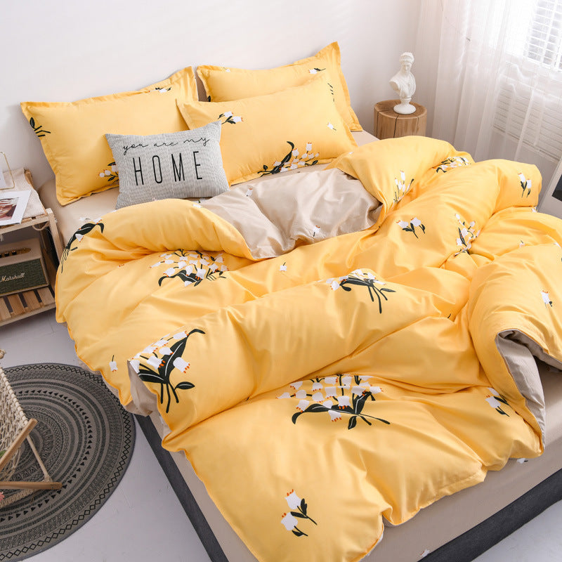 Brushed Four-Piece Bed Sheet