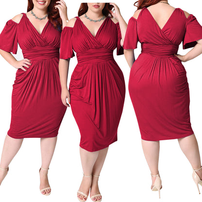 Robe élégante sexy à grande taille et épaules dénudées