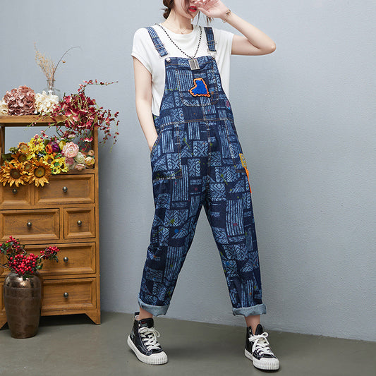 Large Size Denim European Printed Denim Fashion Girl