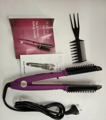 Hair Curler and Straightener with Electric Coil Comb