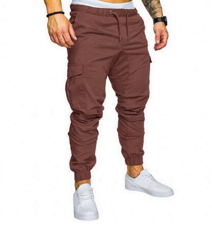 Hommes décontracté Joggers pantalon solide mince Cargo pantalons de survêtement homme multi-poches pantalon nouveaux vêtements de sport pour hommes Hip Hop Harem crayon pantalon