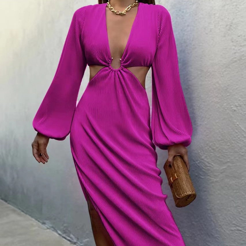 Robe femme sans taille plissée pressée à la mode
