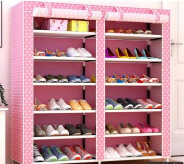 DIY Fabric Shoe Rack: Double Row, Multi-Layer Storage