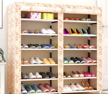 DIY Fabric Shoe Rack: Double Row, Multi-Layer Storage