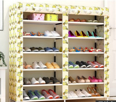 DIY Fabric Shoe Rack: Double Row, Multi-Layer Storage