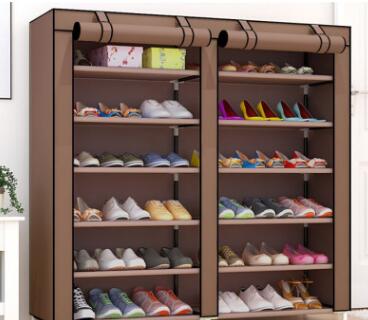 DIY Fabric Shoe Rack: Double Row, Multi-Layer Storage