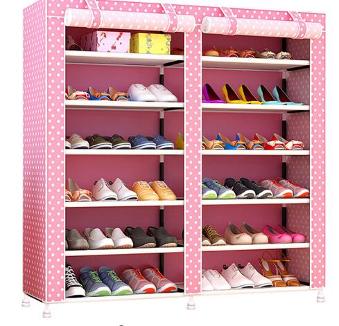 DIY Fabric Shoe Rack: Double Row, Multi-Layer Storage