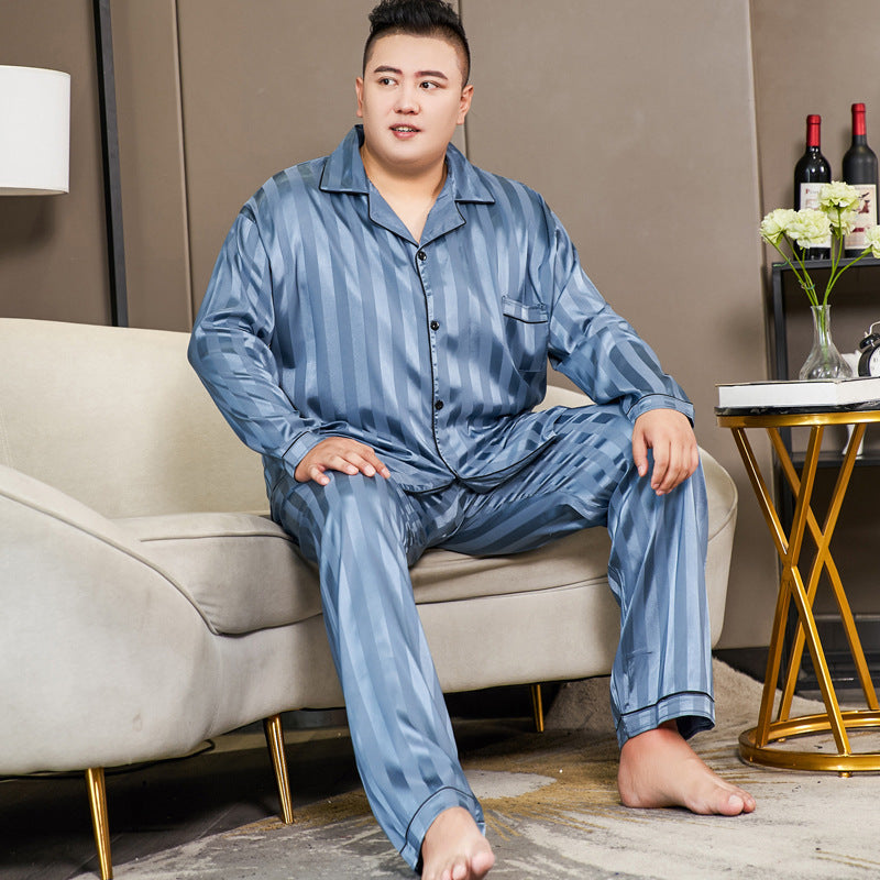 Cut Flower Fat Men's Pajamas Extra Ice Silk