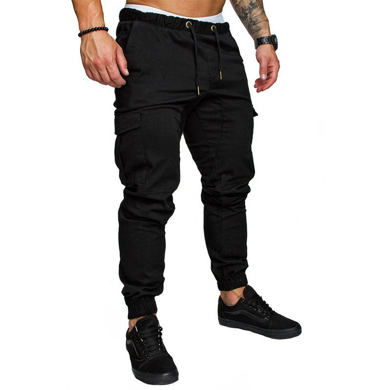 Hommes décontracté Joggers pantalon solide mince Cargo pantalons de survêtement homme multi-poches pantalon nouveaux vêtements de sport pour hommes Hip Hop Harem crayon pantalon