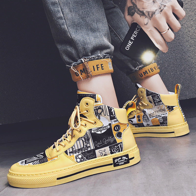 Men's Trend High Top Canvas Shoes