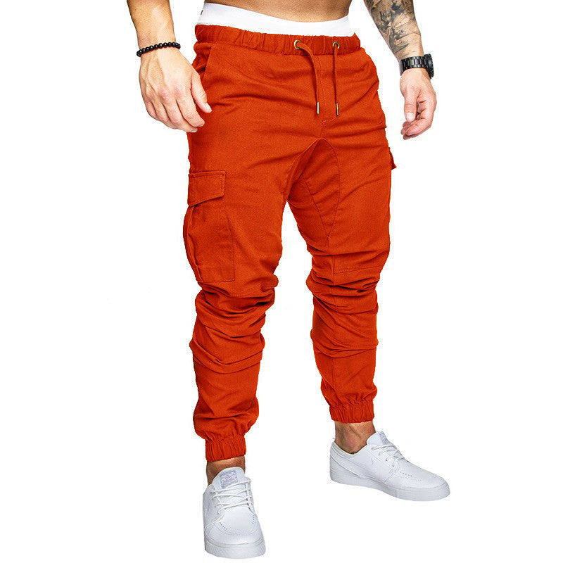 Men Casual Joggers Pants Solid Thin Cargo Sweatpants Male Multi-pocket Trousers New Mens Sportswear Hip Hop Harem Pencil Pants