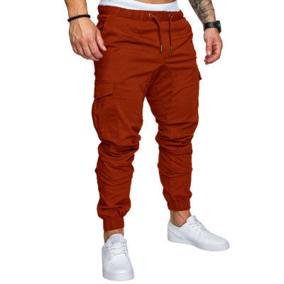 Men Casual Joggers Pants Solid Thin Cargo Sweatpants Male Multi-pocket Trousers New Mens Sportswear Hip Hop Harem Pencil Pants