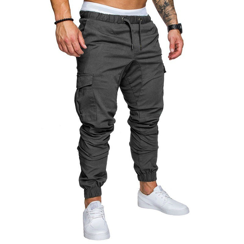 Hommes décontracté Joggers pantalon solide mince Cargo pantalons de survêtement homme multi-poches pantalon nouveaux vêtements de sport pour hommes Hip Hop Harem crayon pantalon