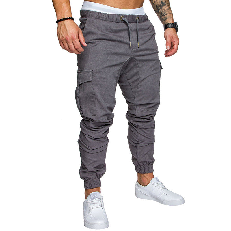 Hommes décontracté Joggers pantalon solide mince Cargo pantalons de survêtement homme multi-poches pantalon nouveaux vêtements de sport pour hommes Hip Hop Harem crayon pantalon