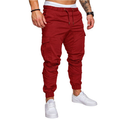 Men Casual Joggers Pants Solid Thin Cargo Sweatpants Male Multi-pocket Trousers New Mens Sportswear Hip Hop Harem Pencil Pants