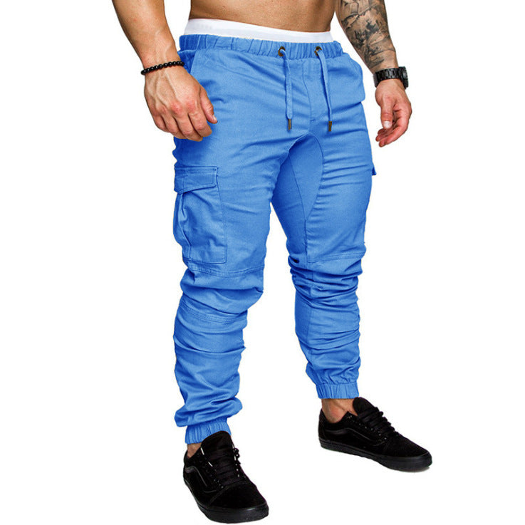 Hommes décontracté Joggers pantalon solide mince Cargo pantalons de survêtement homme multi-poches pantalon nouveaux vêtements de sport pour hommes Hip Hop Harem crayon pantalon