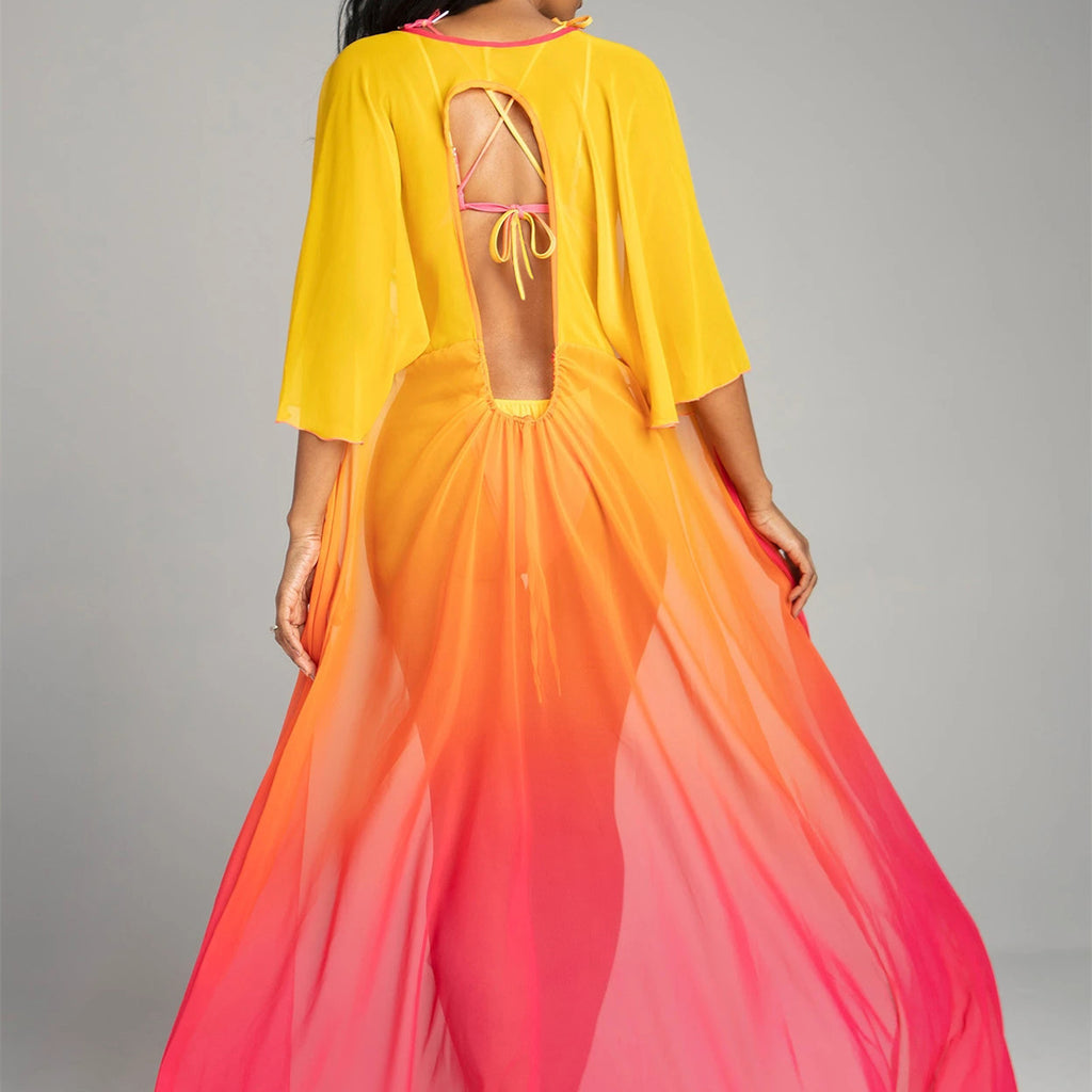 Bikini cravate corde dégradé couleur Bikini maillot de bain femme Split maillots de bain