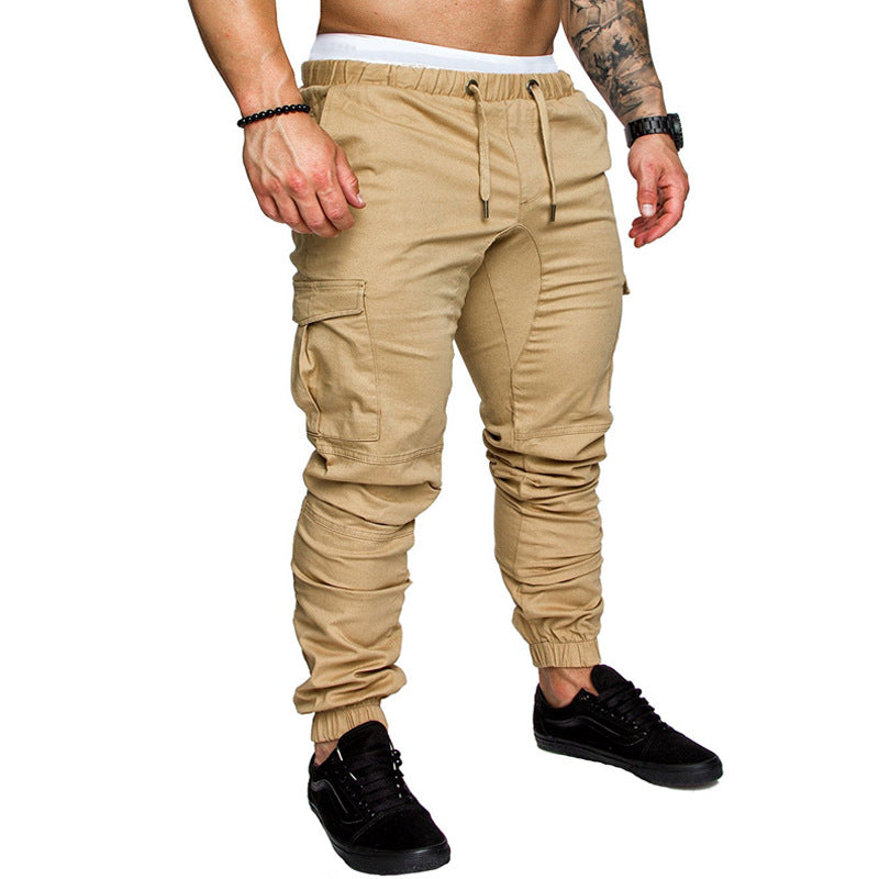 Hommes décontracté Joggers pantalon solide mince Cargo pantalons de survêtement homme multi-poches pantalon nouveaux vêtements de sport pour hommes Hip Hop Harem crayon pantalon