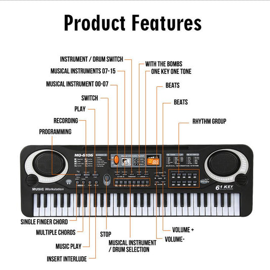 Children's 61-key Electronic Piano