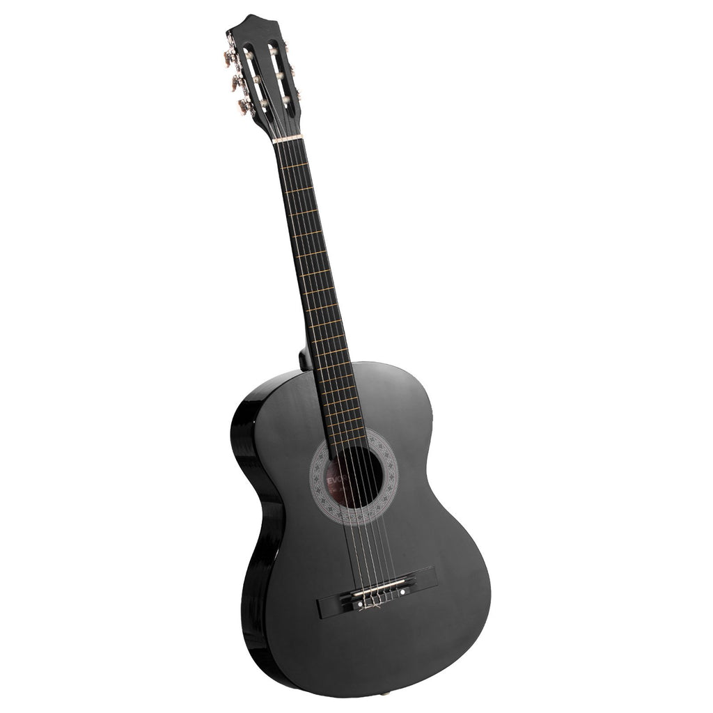 Classical Guitar, 38 Inch, Wood Classical Guitar Starter Kit For Beginners, With Nylon Strings, Gig Bag, Strap, Tuner, Extra Strings, Picks, Capo, Basswood, For Teenagers Adults Students, Black