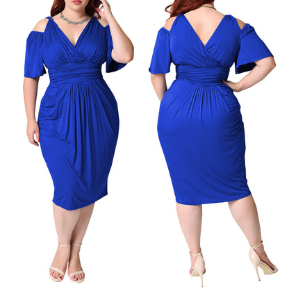 Robe élégante sexy à grande taille et épaules dénudées