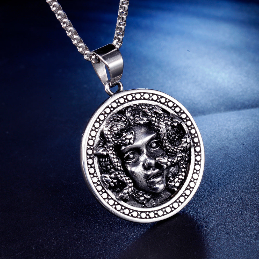 Fashion Snake Head Medusa Titanium Steel Pendant