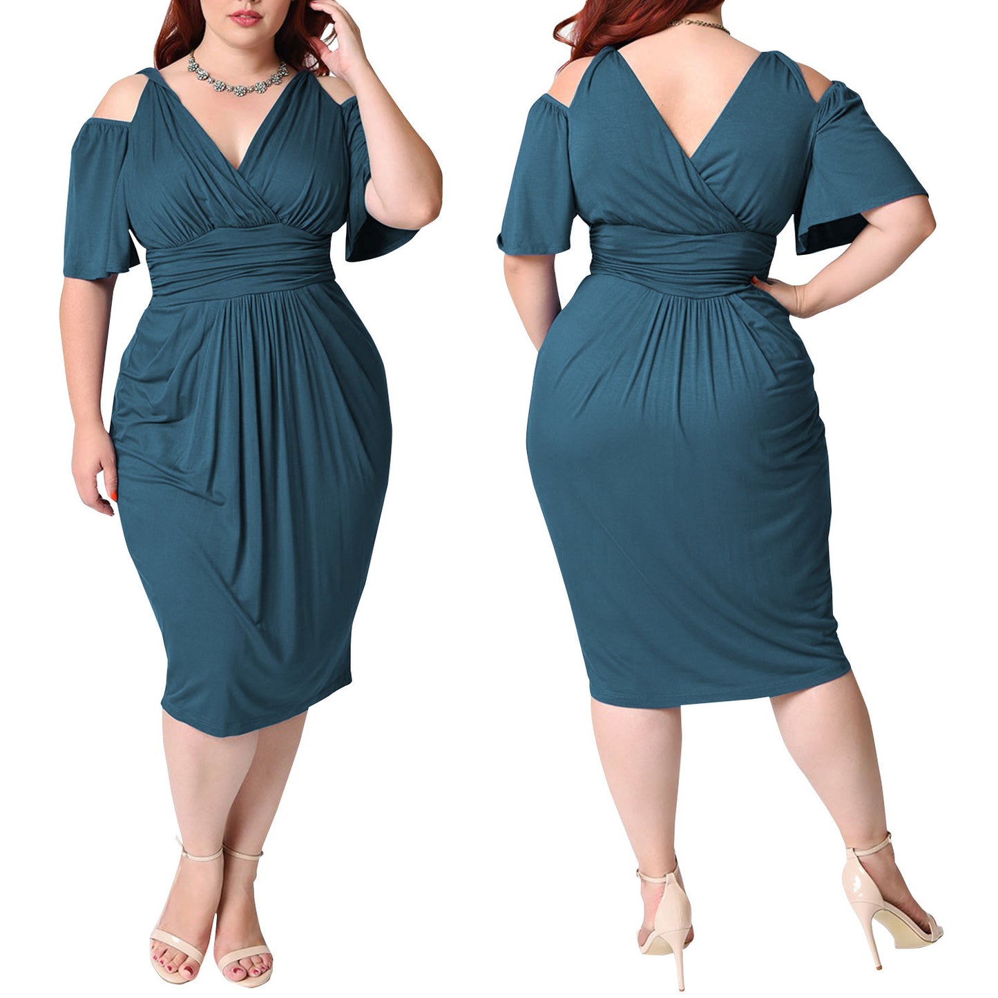 Robe élégante sexy à grande taille et épaules dénudées