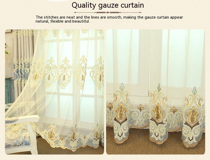 Embroidered Mesh Curtains For Living Room & Bedroom