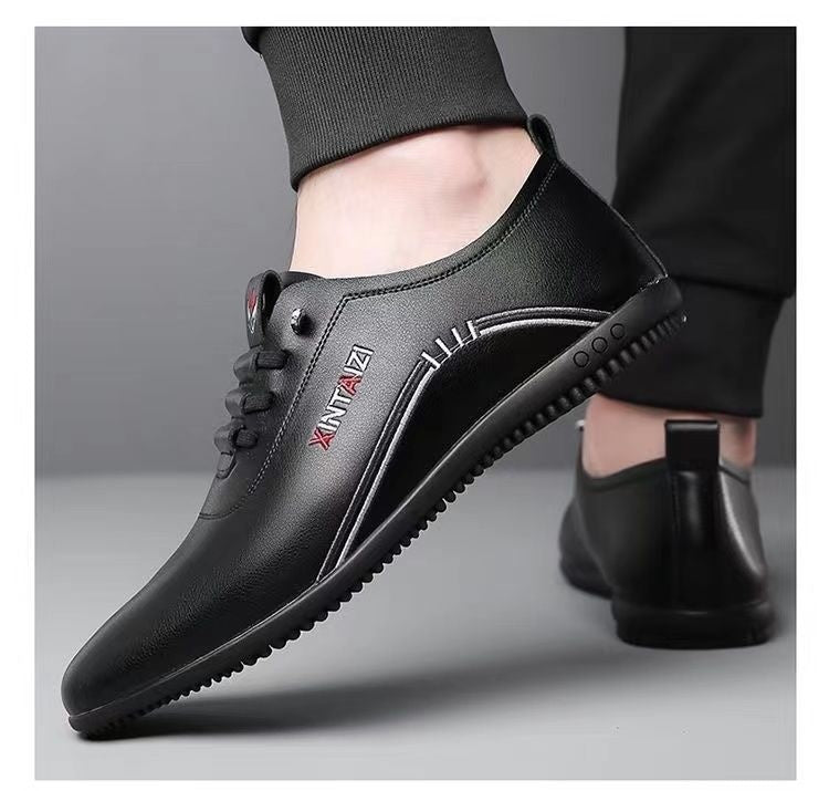 Breathable Lightweight And Thin Type Casual Flat Leather Shoes