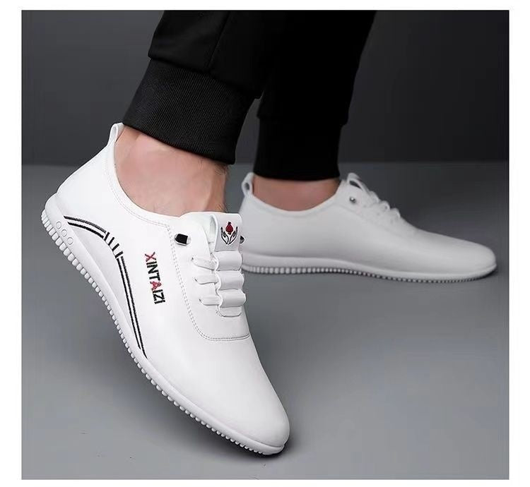 Breathable Lightweight And Thin Type Casual Flat Leather Shoes