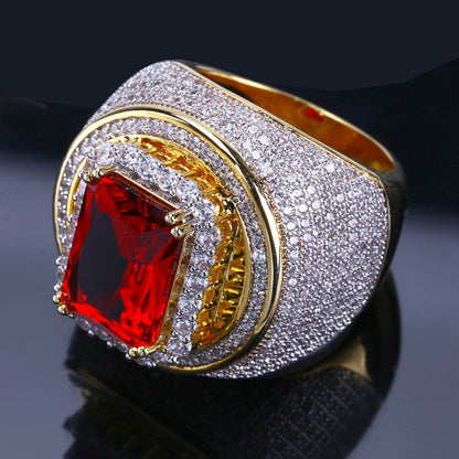 Men's Gold Plated Zircon Ring