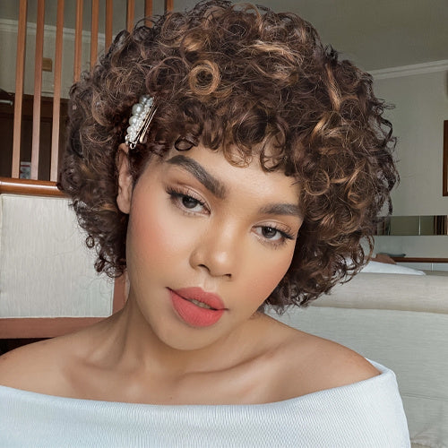 Short & Loose Curly Wig with Bangs