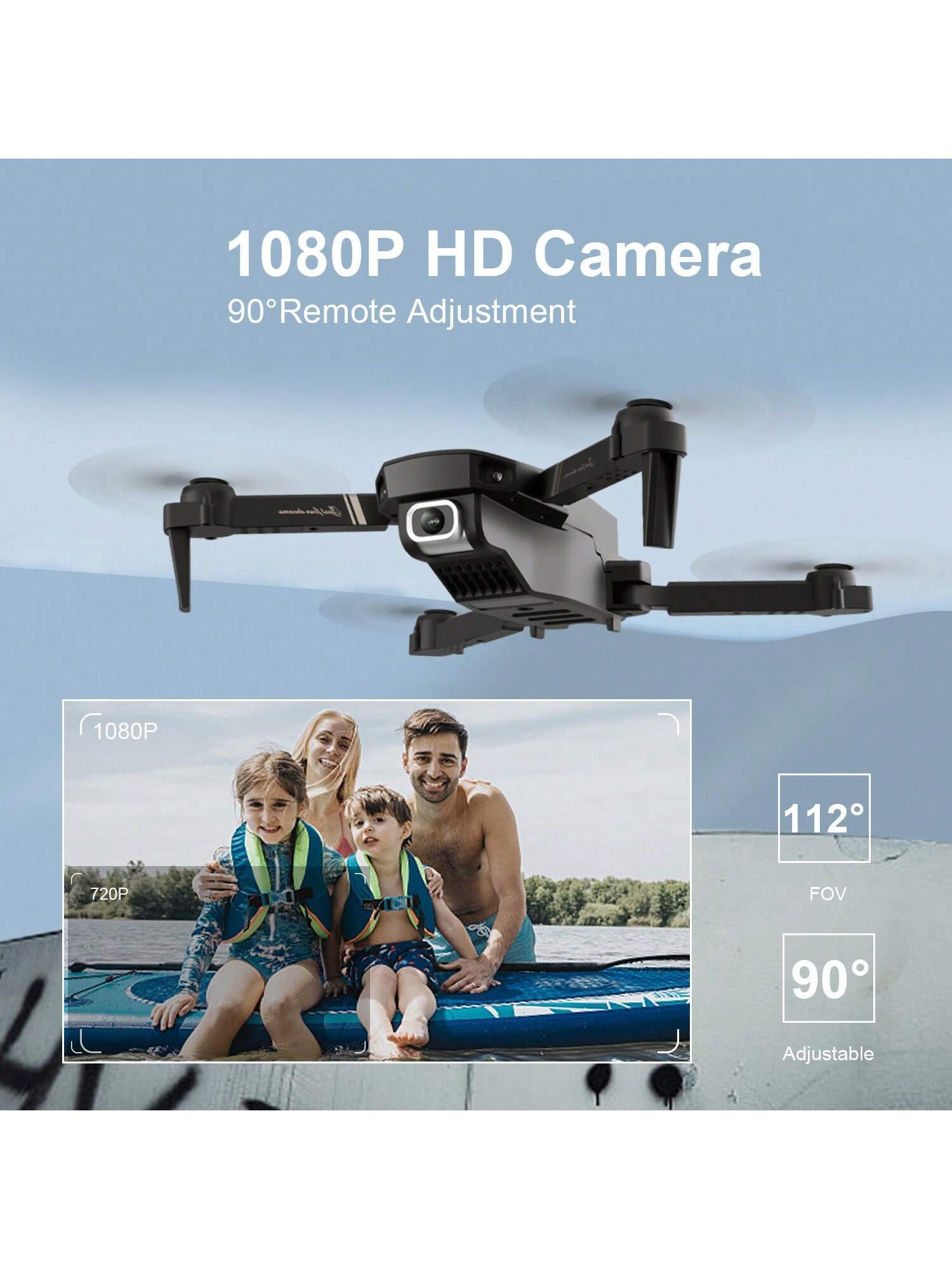 V4 Foldable RC Quadcopter Drone Kit for All Ages | 4K/1080P Camera | 3 Batteries | Extended Flight