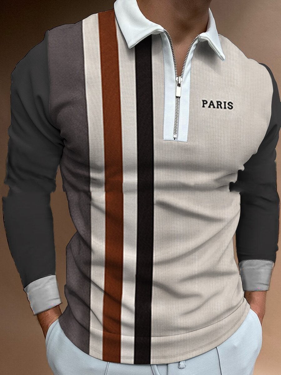 Casual Lapel Pullover Digital Printing For Men