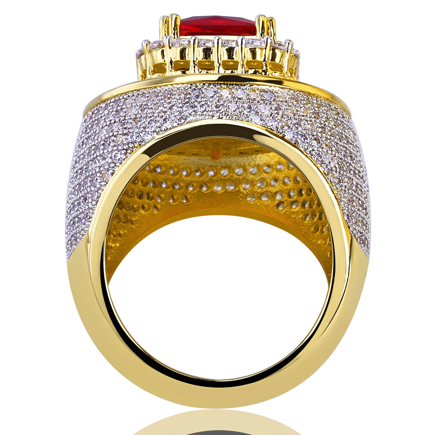 Men's Gold Plated Zircon Ring