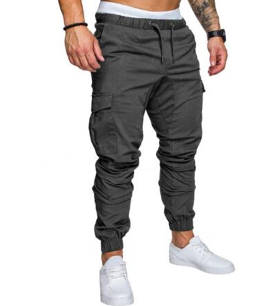 Hommes décontracté Joggers pantalon solide mince Cargo pantalons de survêtement homme multi-poches pantalon nouveaux vêtements de sport pour hommes Hip Hop Harem crayon pantalon