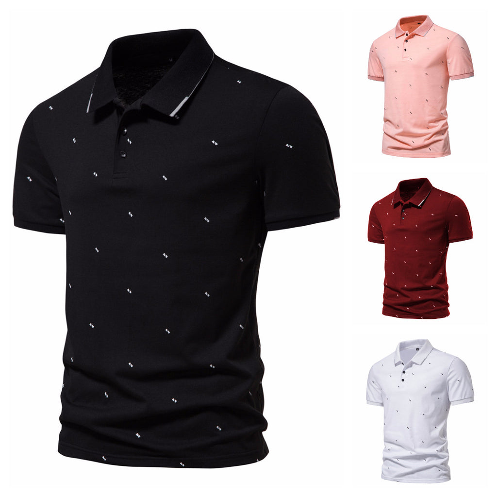 Men's Short Sleeve Fashion Printed Polo Shirt