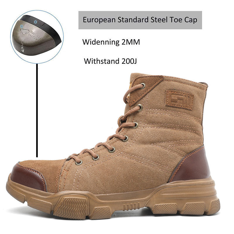 High-Top Steel Toe Work Safety Boots