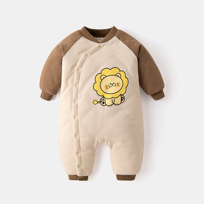 Cotton Padded Jumpsuit For Newborns To Go Out