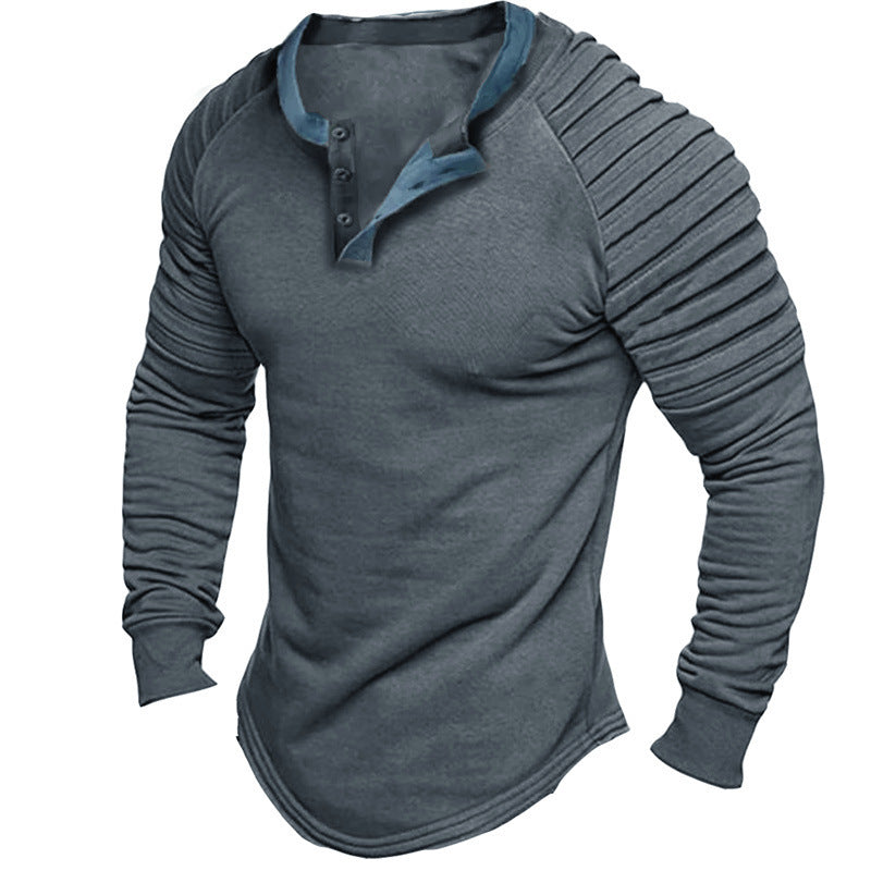 Men's Tactical Long Sleeve T-shirt Amazon Button Long Sleeve