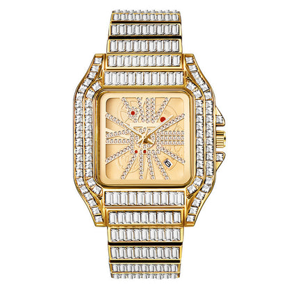 Hip Hop Full Diamond Large Dial Men's Quartz Watch