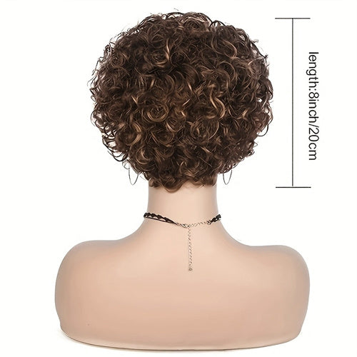 Short & Loose Curly Wig with Bangs